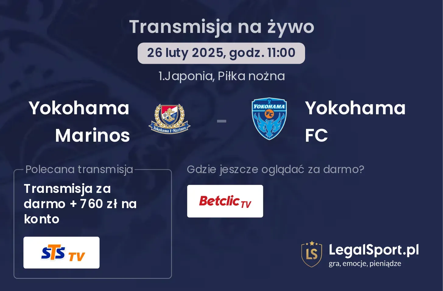 Yokohama Marinos - Yokohama FC transmisja na żywo