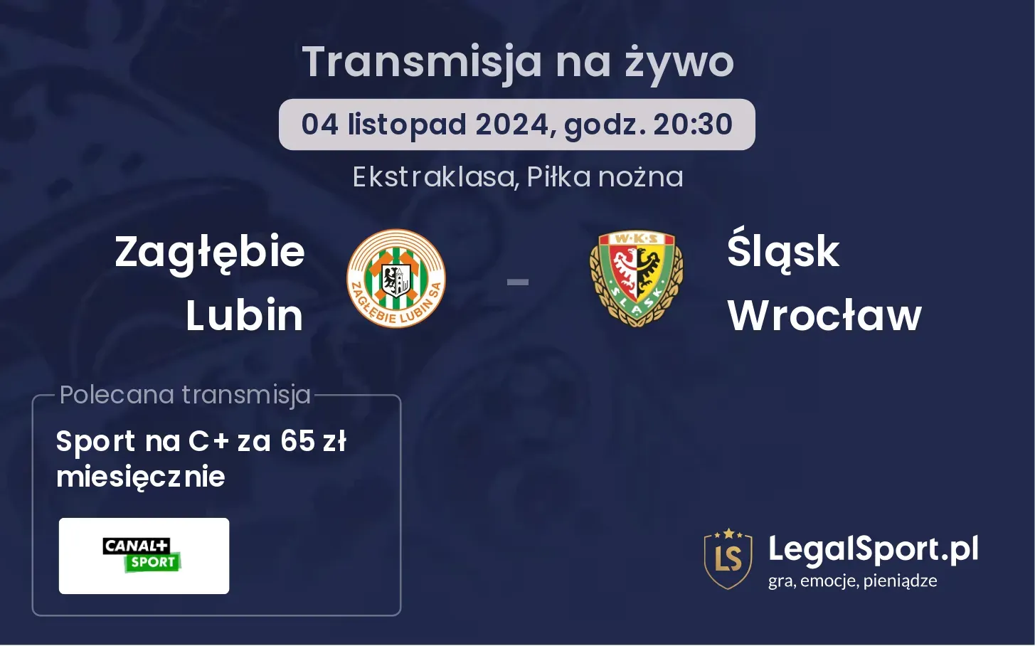 Zagłębie Lubin - Śląsk Wrocław gdzie oglądać? 04.11, godz. 20:30