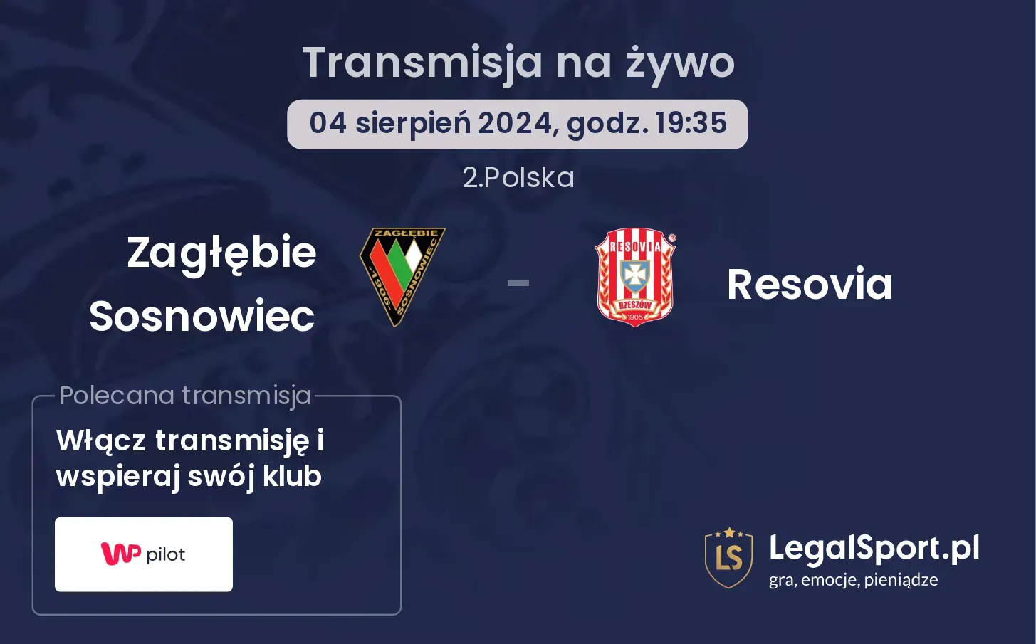 Zagłębie Sosnowiec - Resovia transmisja na żywo