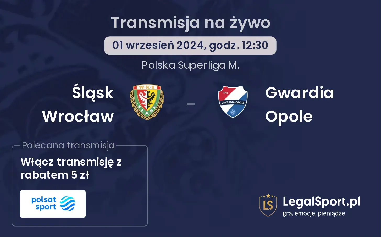 Śląsk Wrocław - Gwardia Opole transmisja na żywo