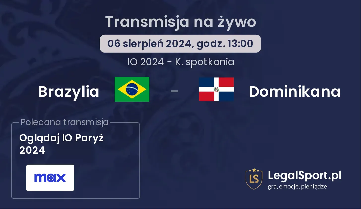 Brazylia - Dominikana transmisja na żywo