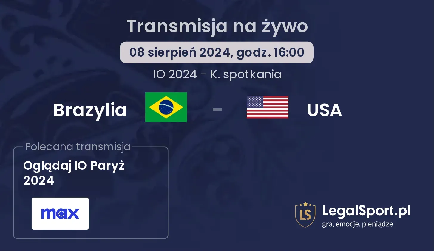 Brazylia - USA transmisja na żywo