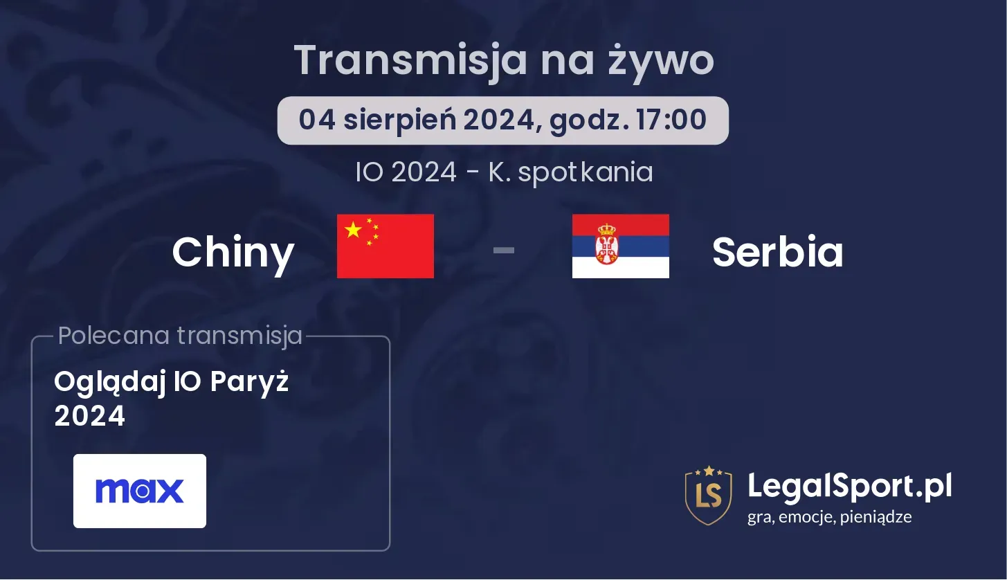 Chiny - Serbia transmisja na żywo