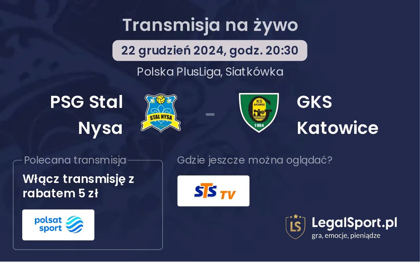 PSG Stal Nysa - GKS Katowice gdzie oglądać?