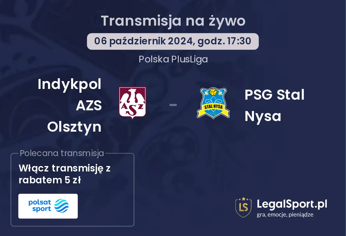 Indykpol AZS Olsztyn - PSG Stal Nysa transmisja na żywo