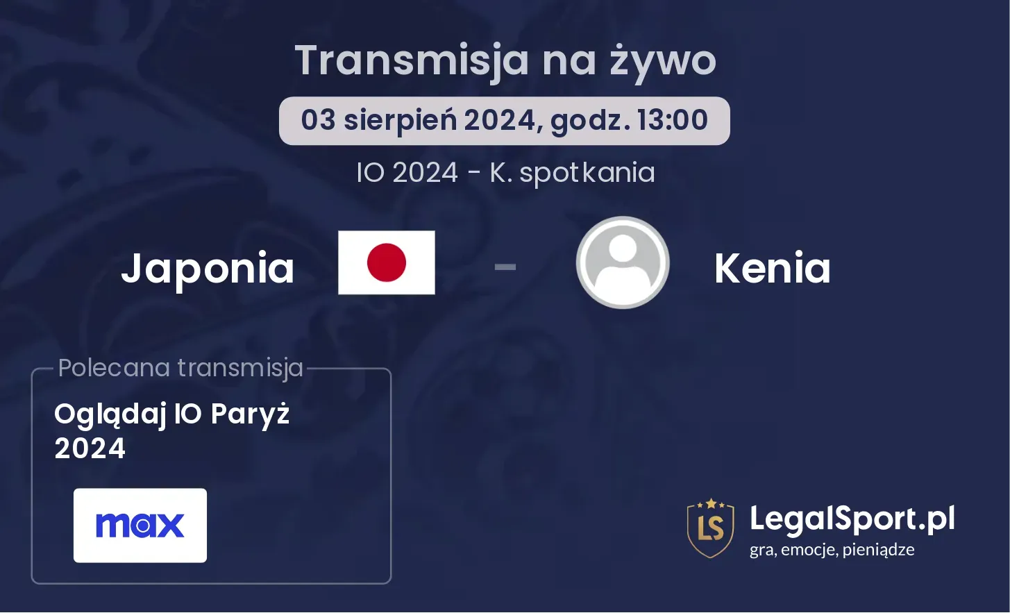 Japonia - Kenia transmisja na żywo