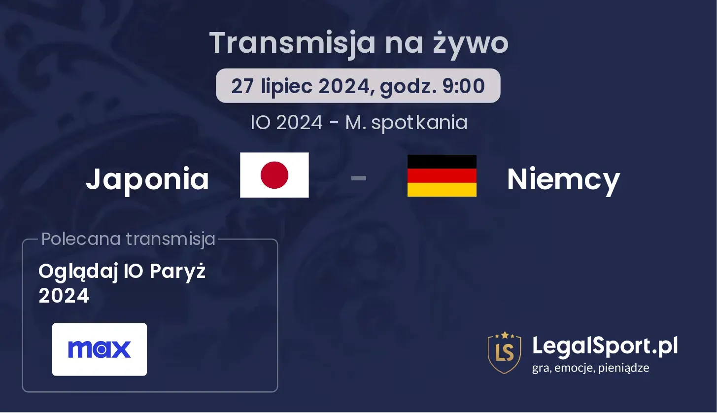 Japonia - Niemcy gdzie oglądać? Transmisja online za darmo (27.07, godz. 09:00)