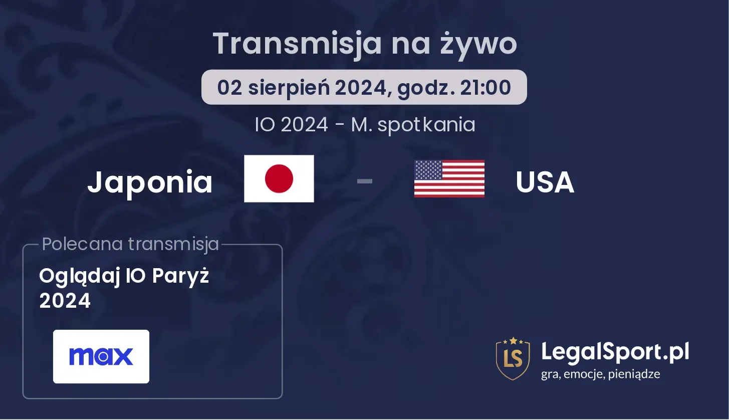 Japonia - USA transmisja na żywo