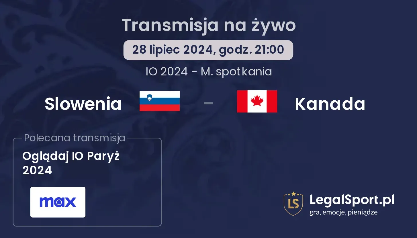 Slowenia - Kanada gdzie oglądać? Transmisja online za darmo (28.07, godz. 21:00)