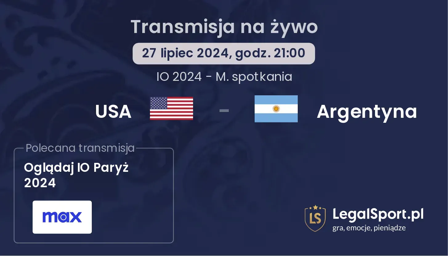 USA - Argentyna transmisja na żywo