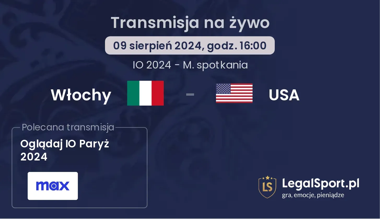 Włochy - USA transmisja na żywo