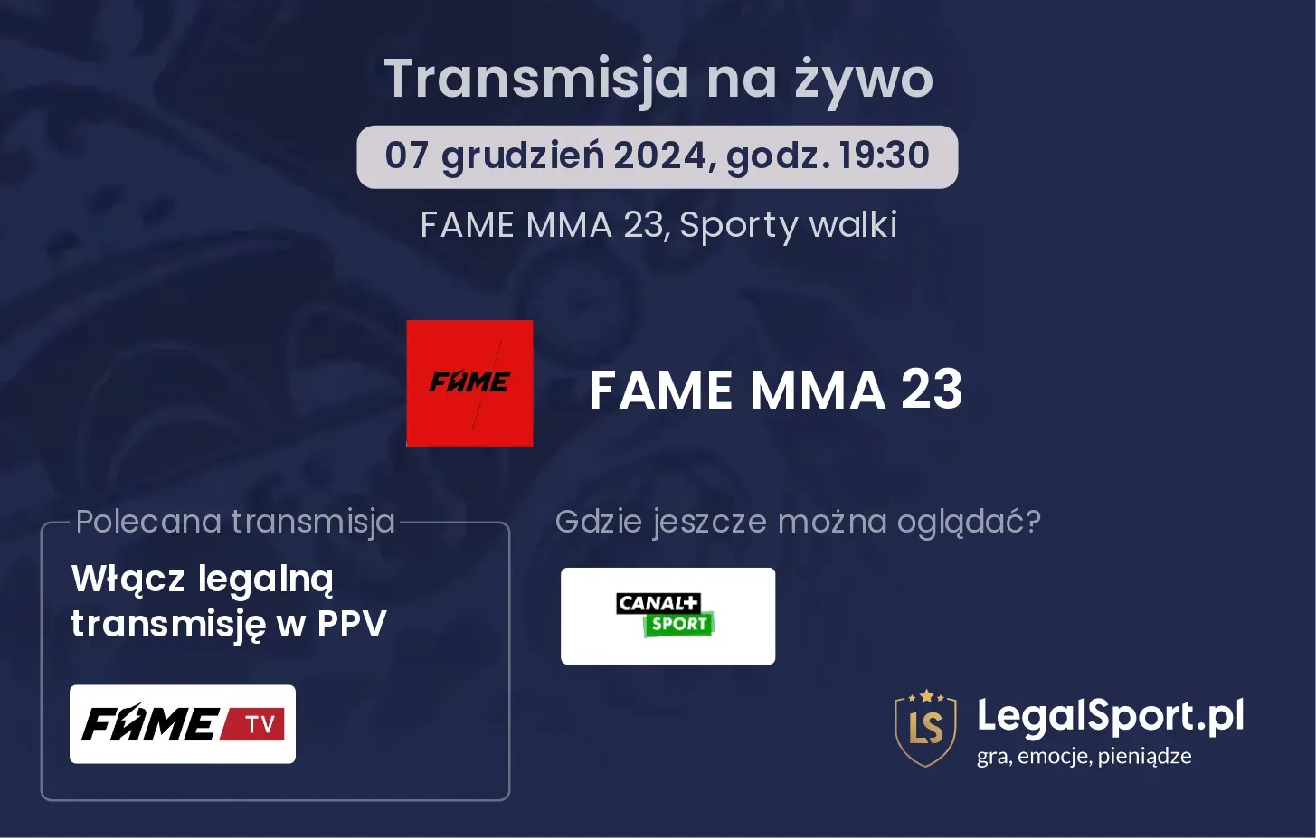 FAME MMA 23 gdzie oglądać