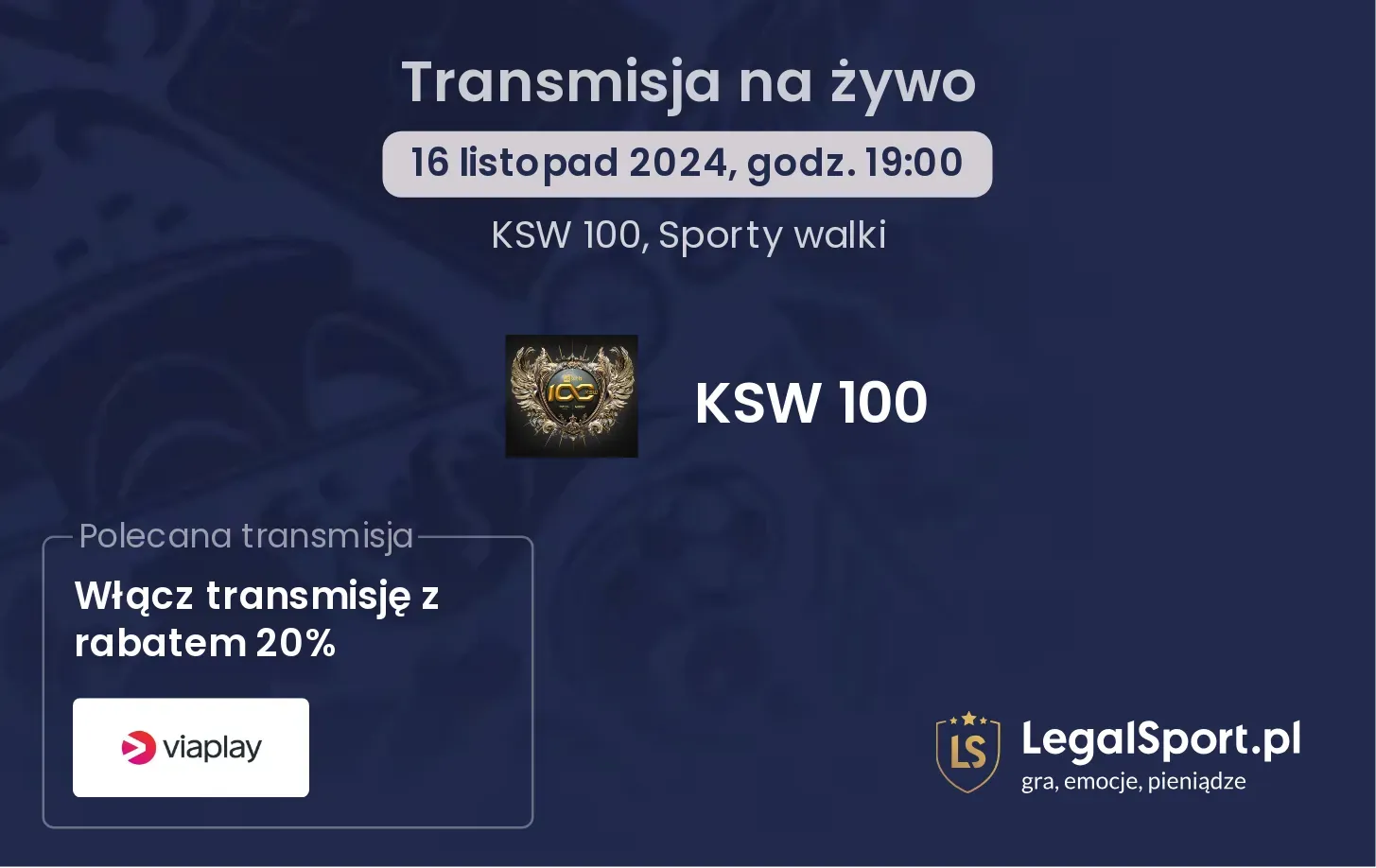 KSW 100 transmisja na żywo