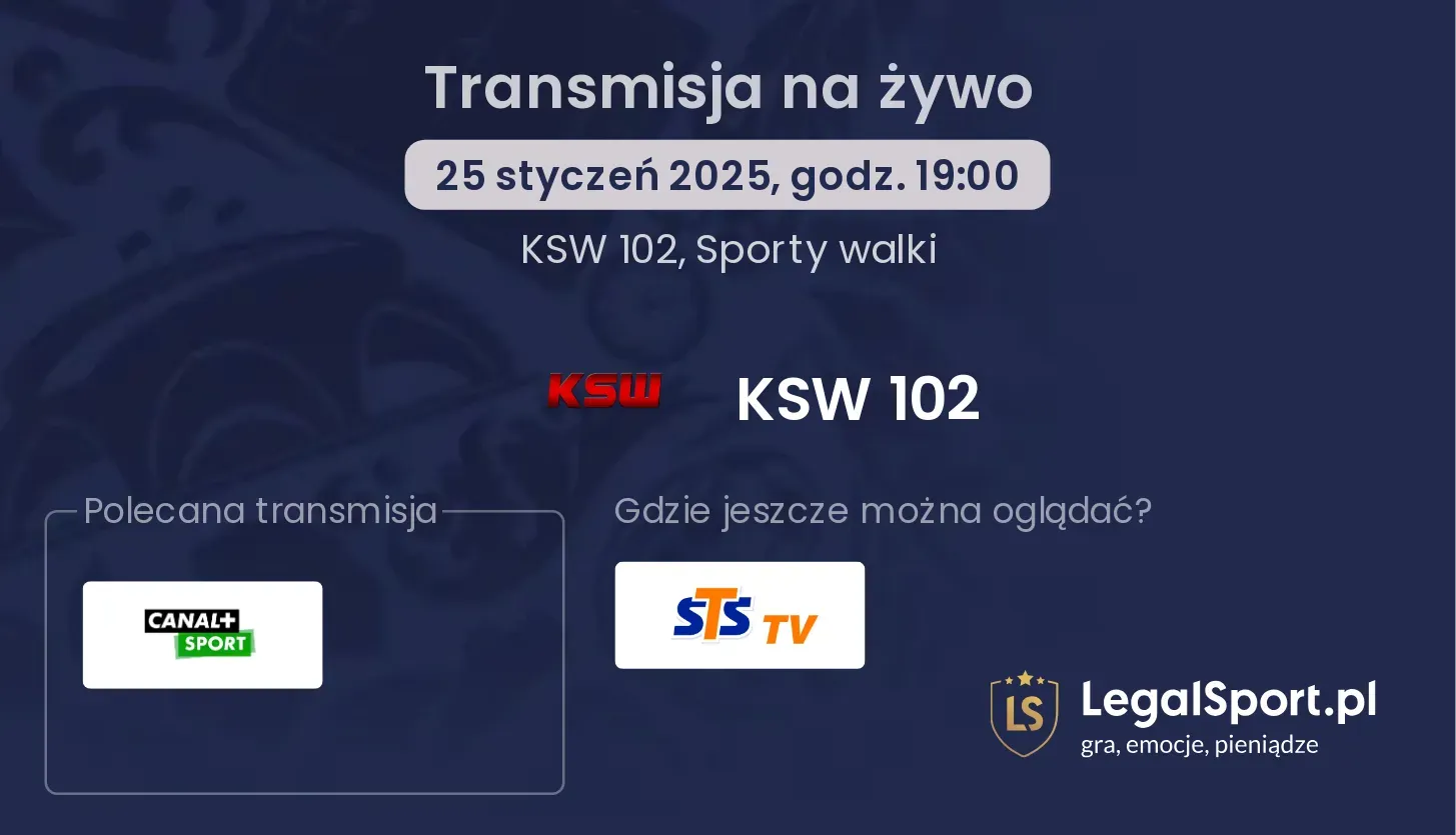 KSW 102 gdzie oglądać? 