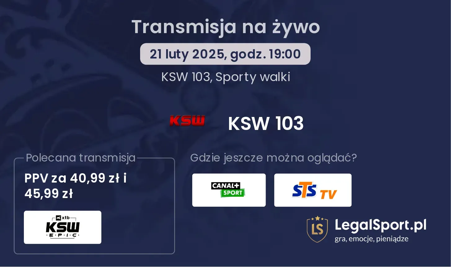 KSW 103 gdzie oglądać? 