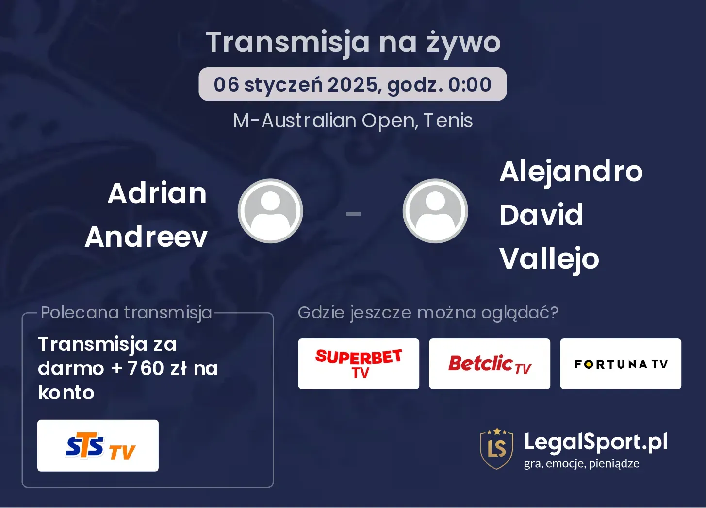 Adrian Andreev - Alejandro David Vallejo transmisja na żywo