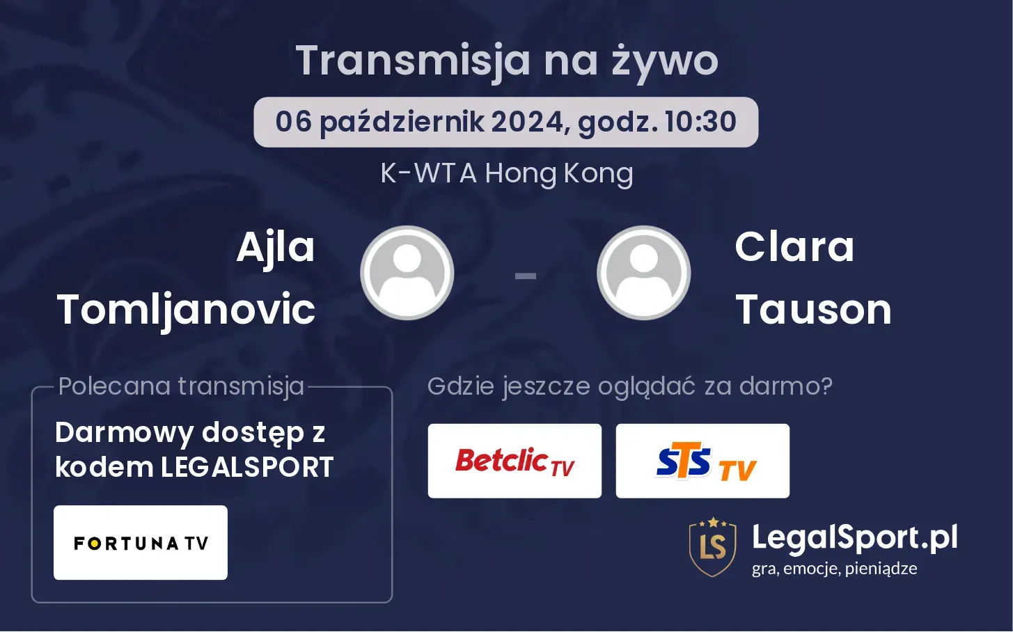 Ajla Tomljanovic - Clara Tauson transmisja na żywo