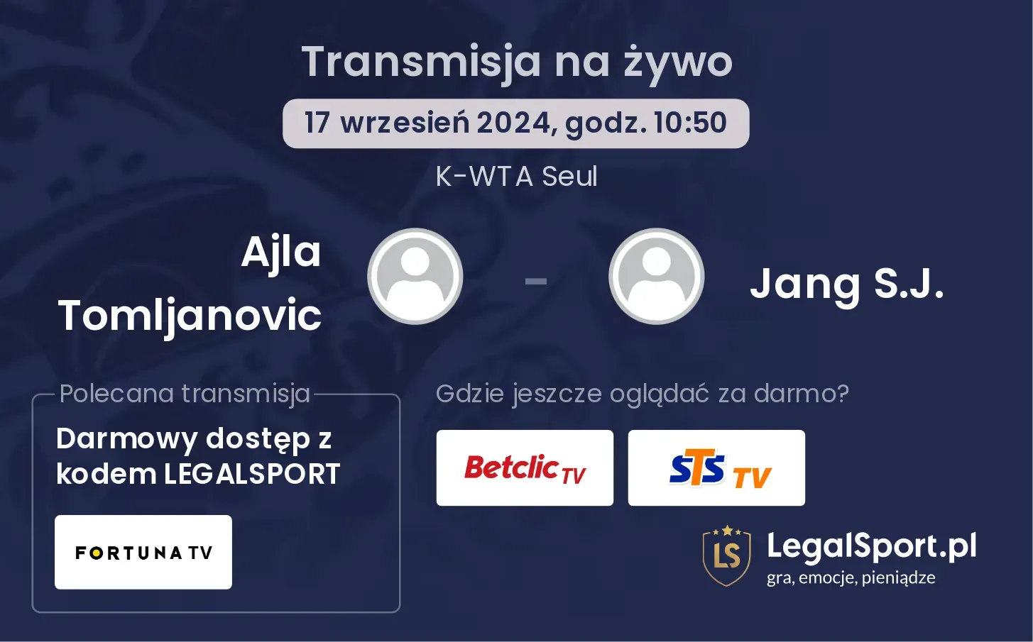 Ajla Tomljanovic - Jang S.J. gdzie oglądać? 17.09, godz. 10:50