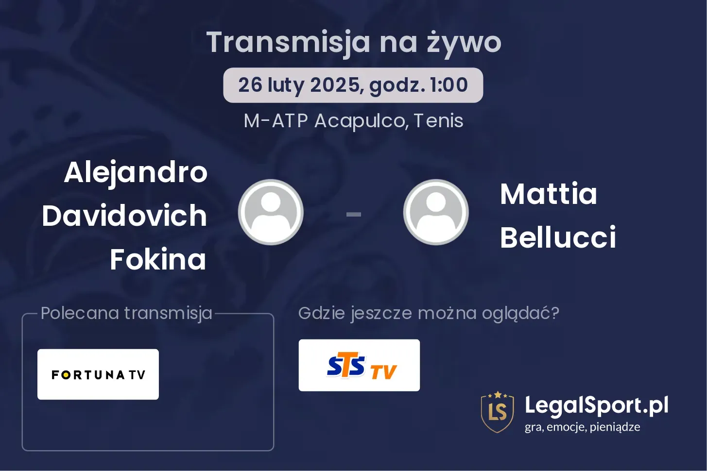 Alejandro Davidovich Fokina - Mattia Bellucci transmisja na żywo