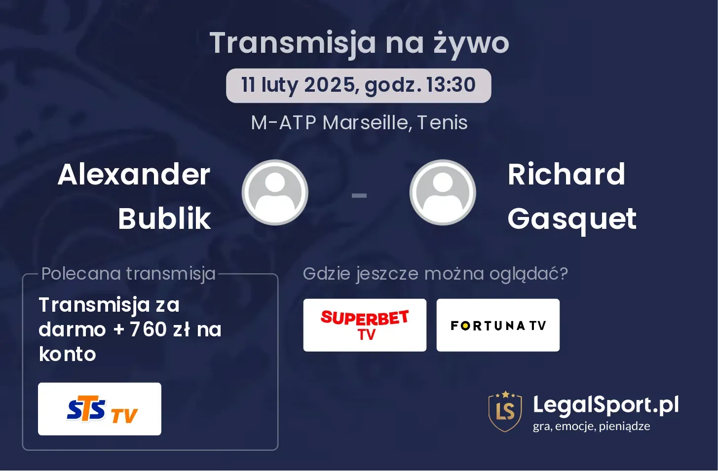 Alexander Bublik - Richard Gasquet transmisja na żywo