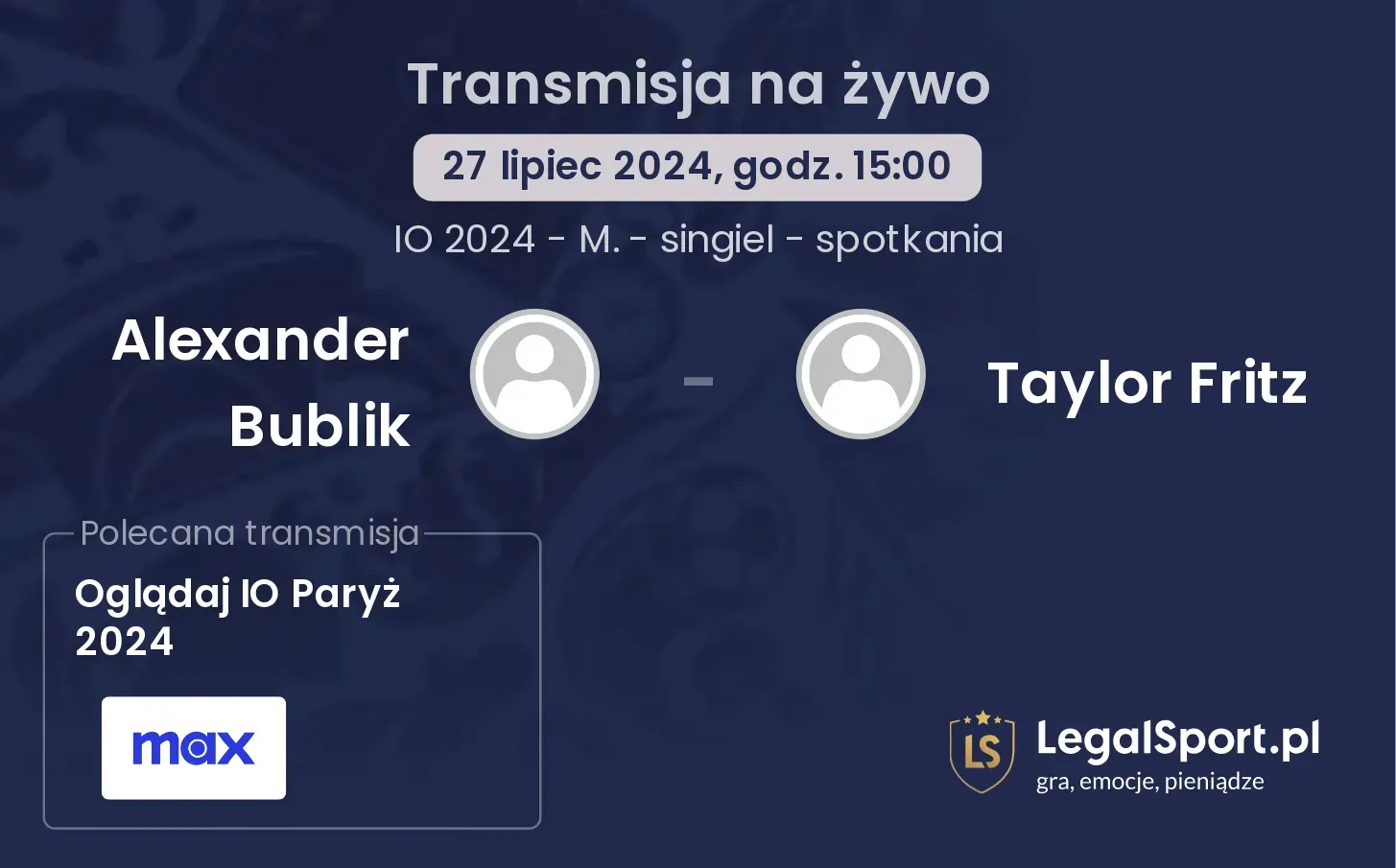 Alexander Bublik - Taylor Fritz gdzie oglądać? (27.07, godz. 15:00)