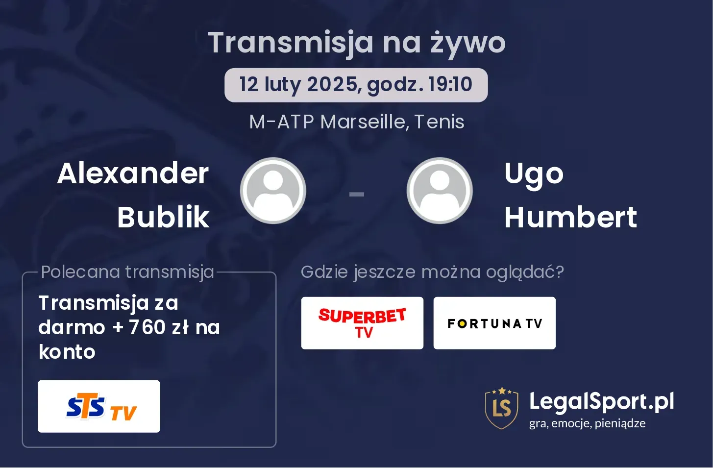 Alexander Bublik - Ugo Humbert transmisja na żywo