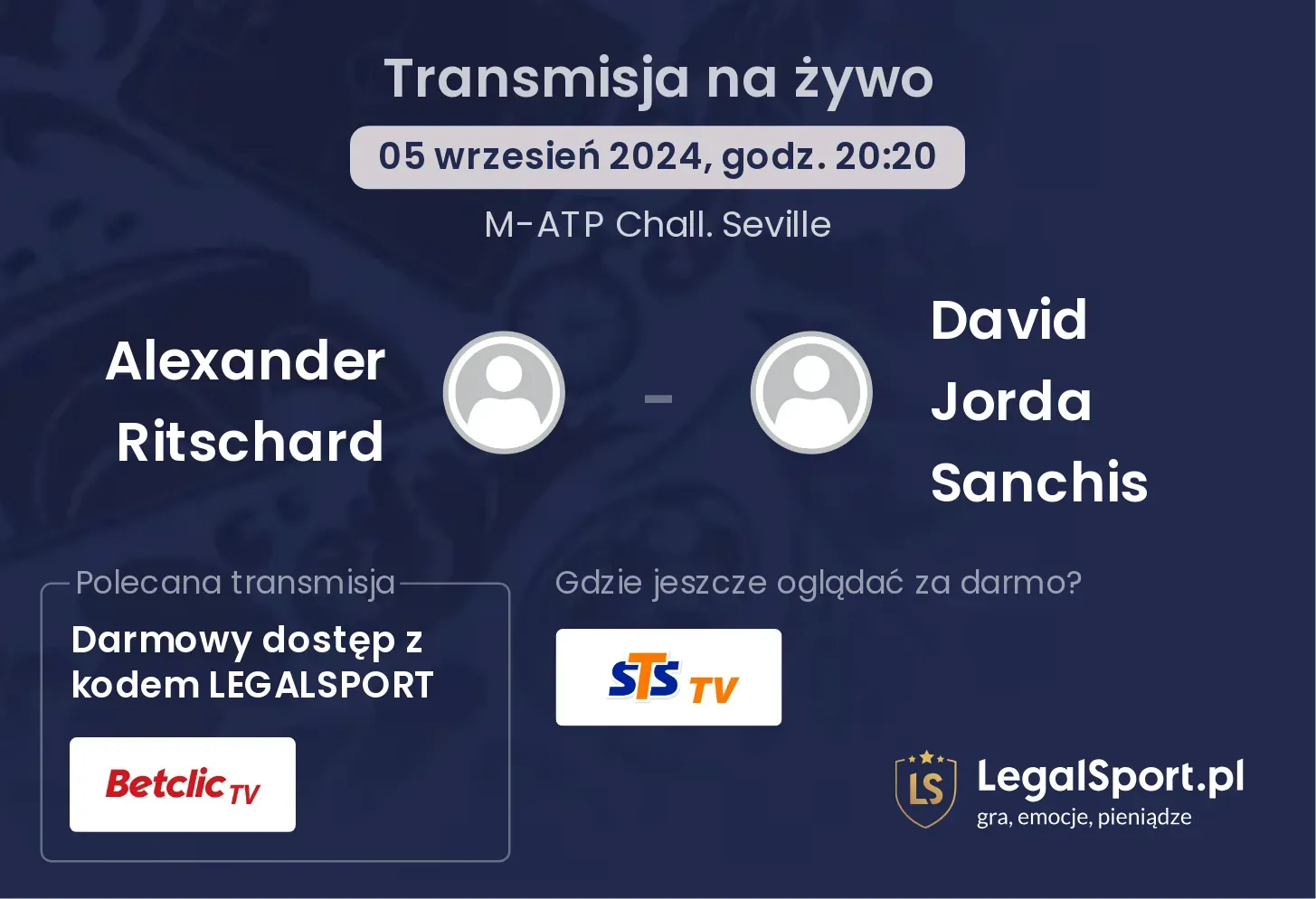 Alexander Ritschard - David Jorda Sanchis transmisja na żywo