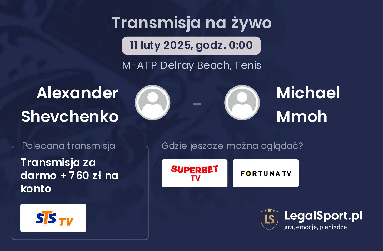 Alexander Shevchenko - Michael Mmoh transmisja na żywo