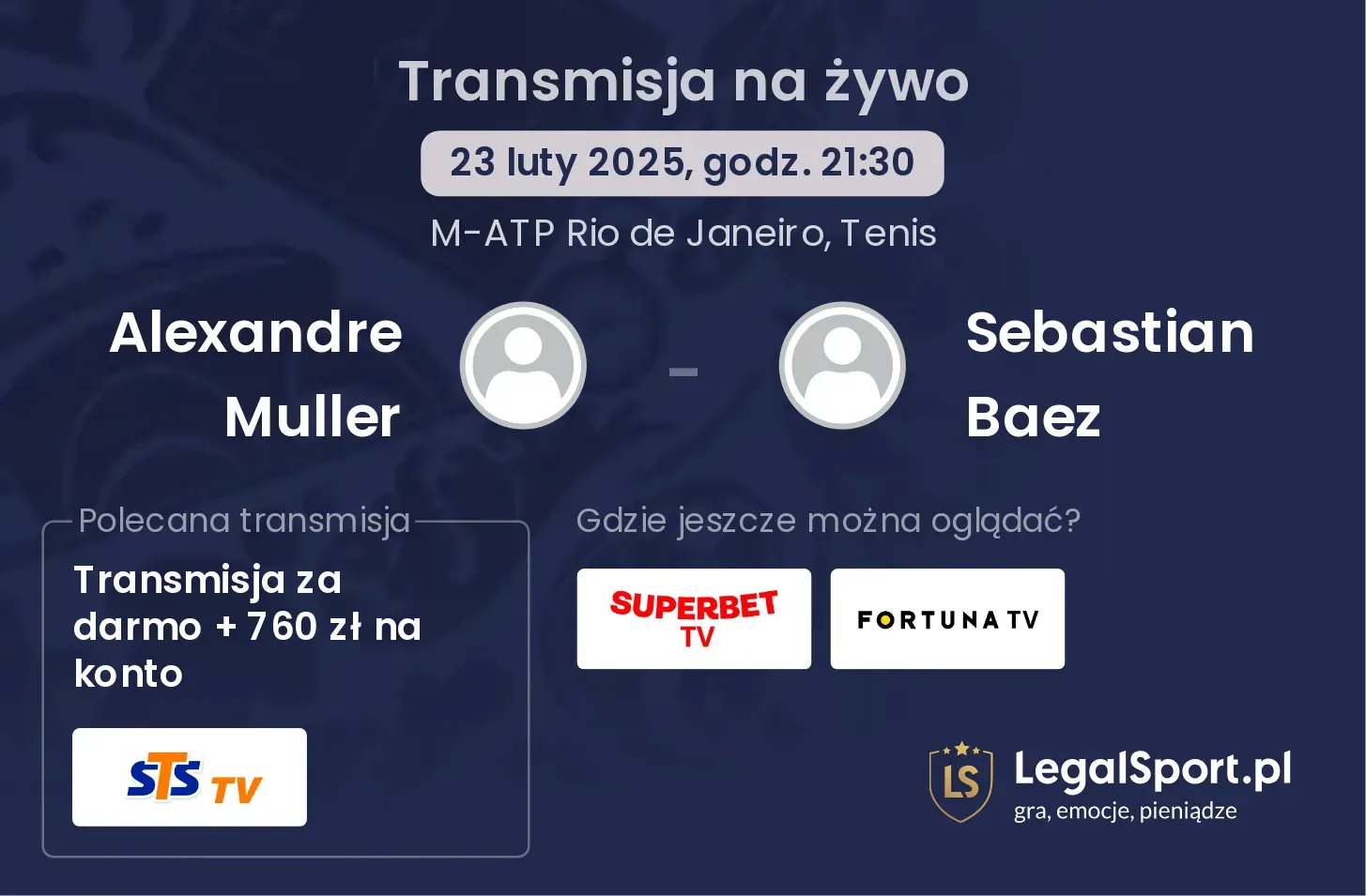 Alexandre Muller - Sebastian Baez gdzie oglądać transmisję?