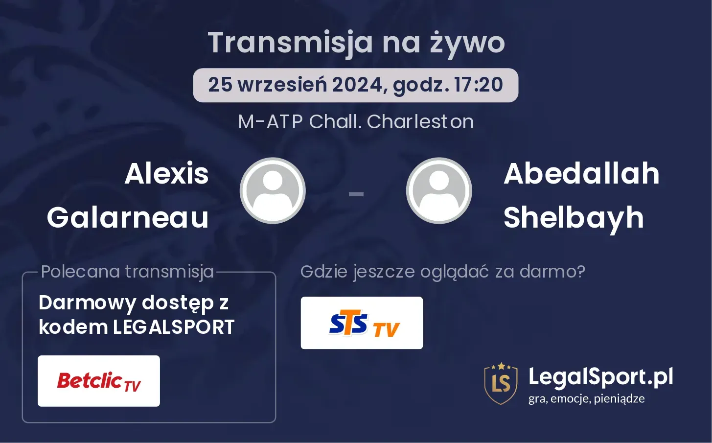 Alexis Galarneau - Abedallah Shelbayh transmisja na żywo