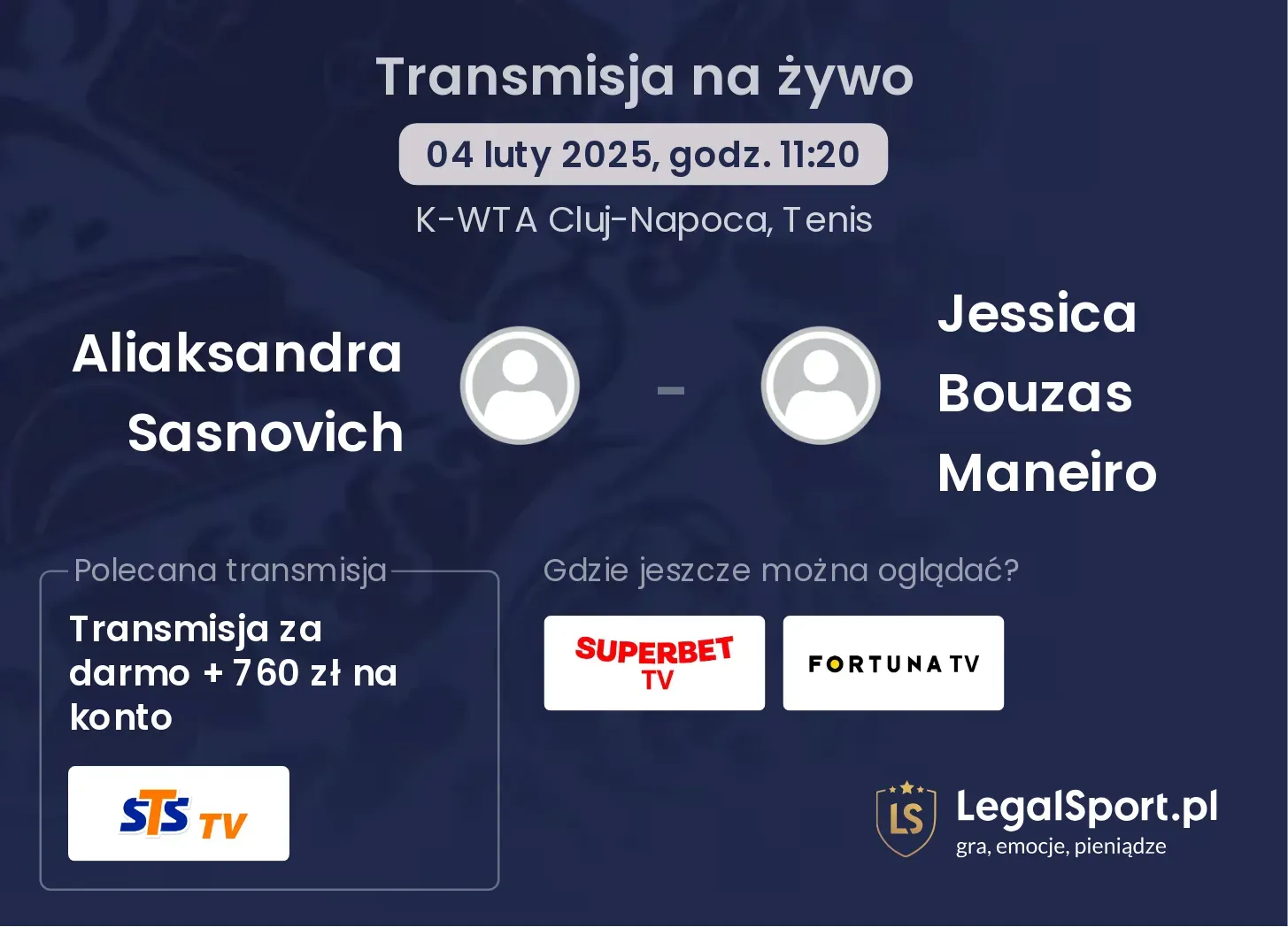 Aliaksandra Sasnovich - Jessica Bouzas Maneiro transmisja na żywo