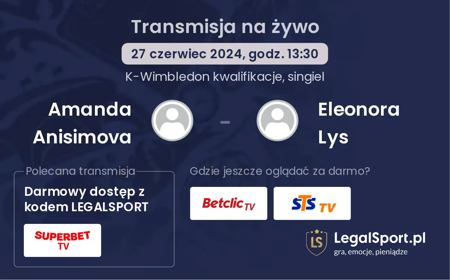 Amanda Anisimova - Eleonora Lys transmisja na żywo