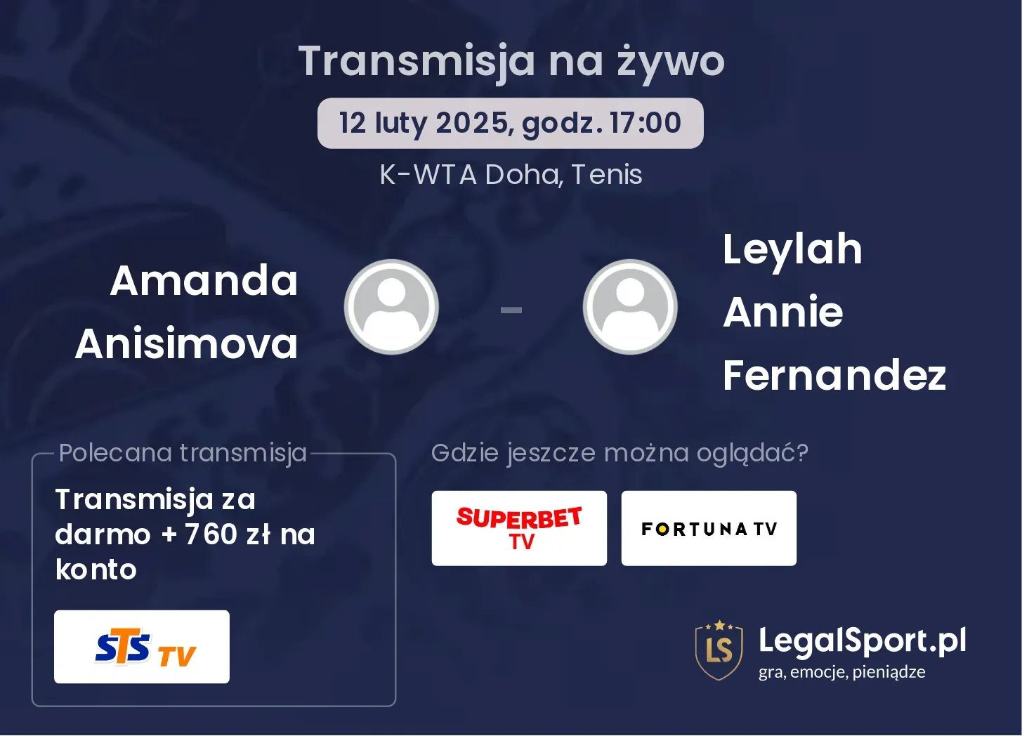 Amanda Anisimova - Leylah Annie Fernandez transmisja na żywo