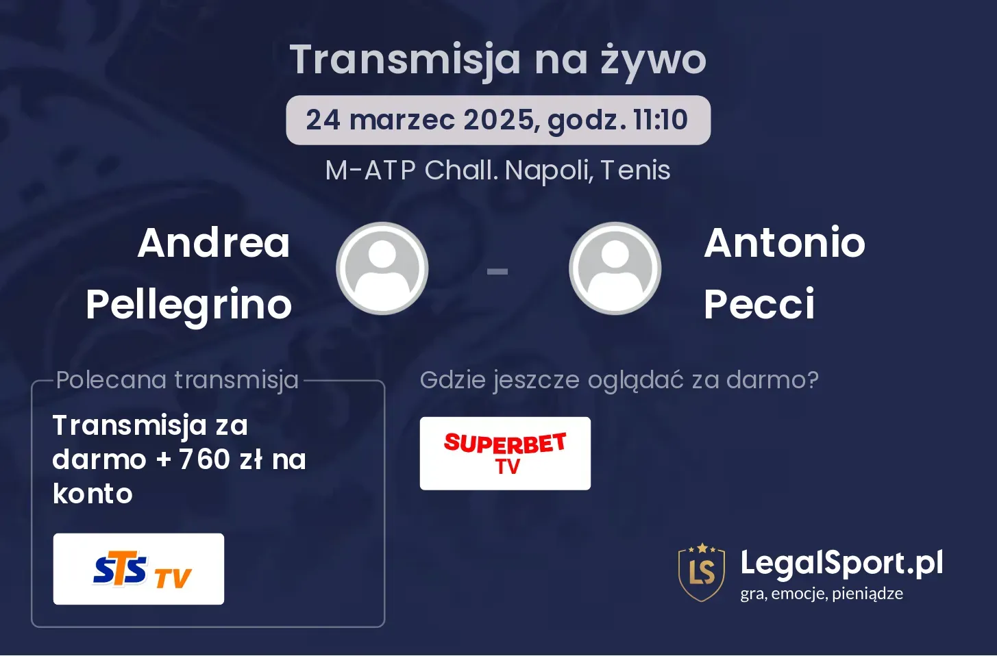 Andrea Pellegrino - Antonio Pecci gdzie oglądać transmisję?