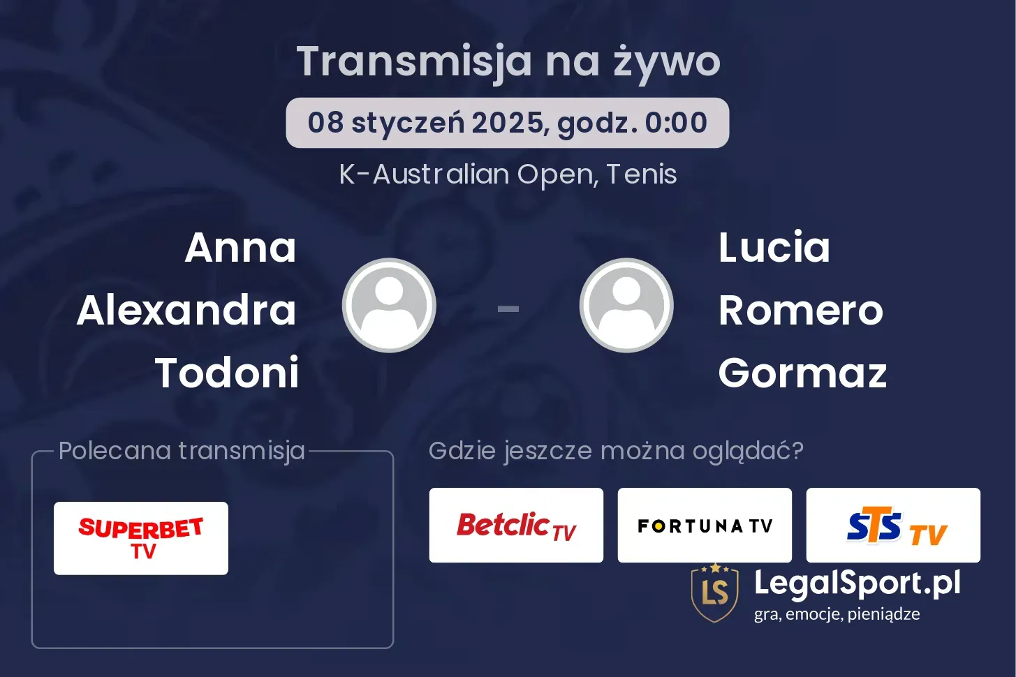 Anna Alexandra Todoni - Lucia Romero Gormaz transmisja na żywo