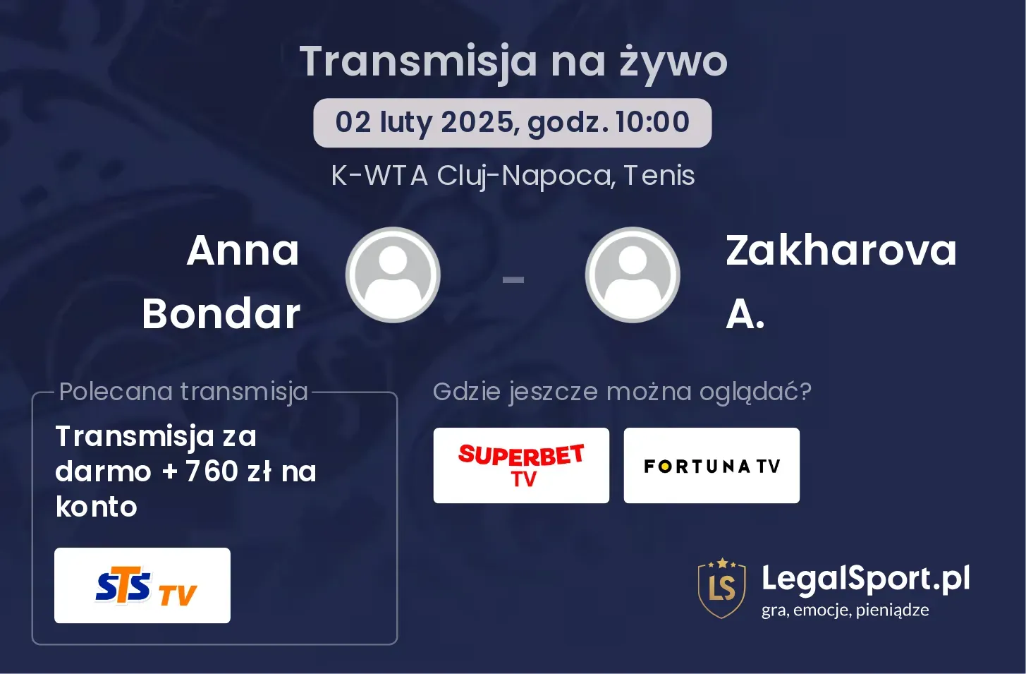 Anna Bondar - Zakharova A. gdzie oglądać transmisję?