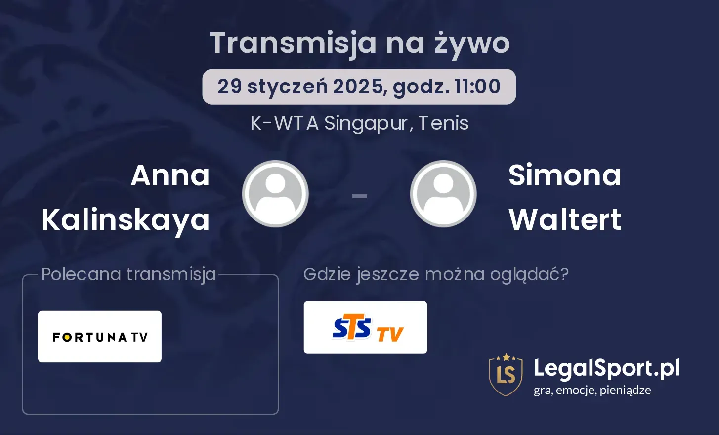 Anna Kalinskaya - Simona Waltert transmisja na żywo