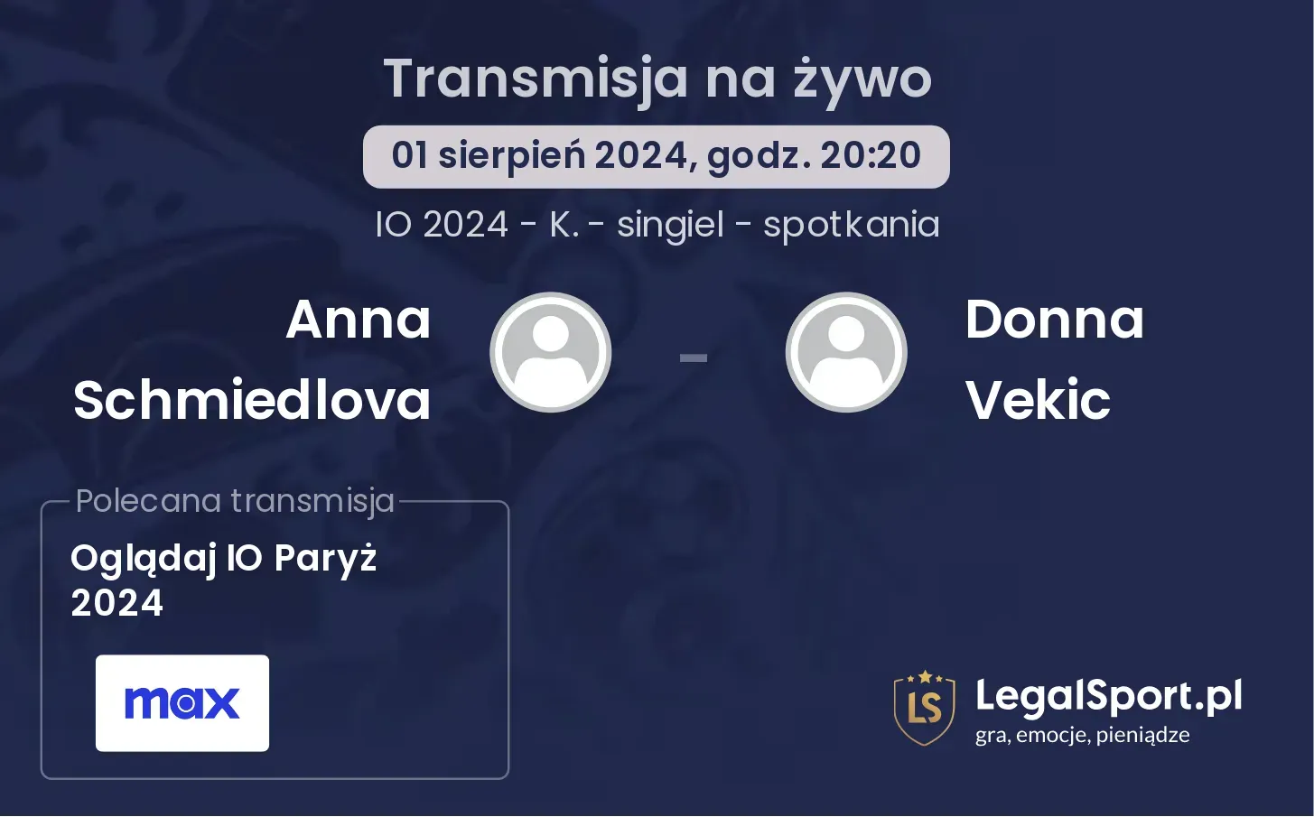 Anna Schmiedlova - Donna Vekic transmisja na żywo