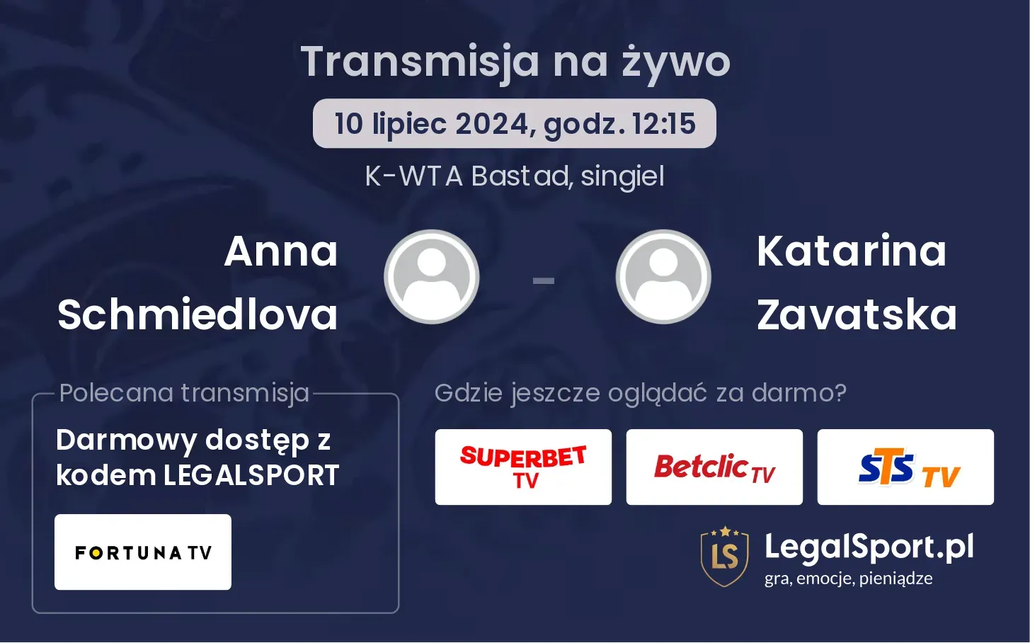 Anna Schmiedlova - Katarina Zavatska gdzie oglądać? Transmisja online za darmo (10.07, godz. 12:15)