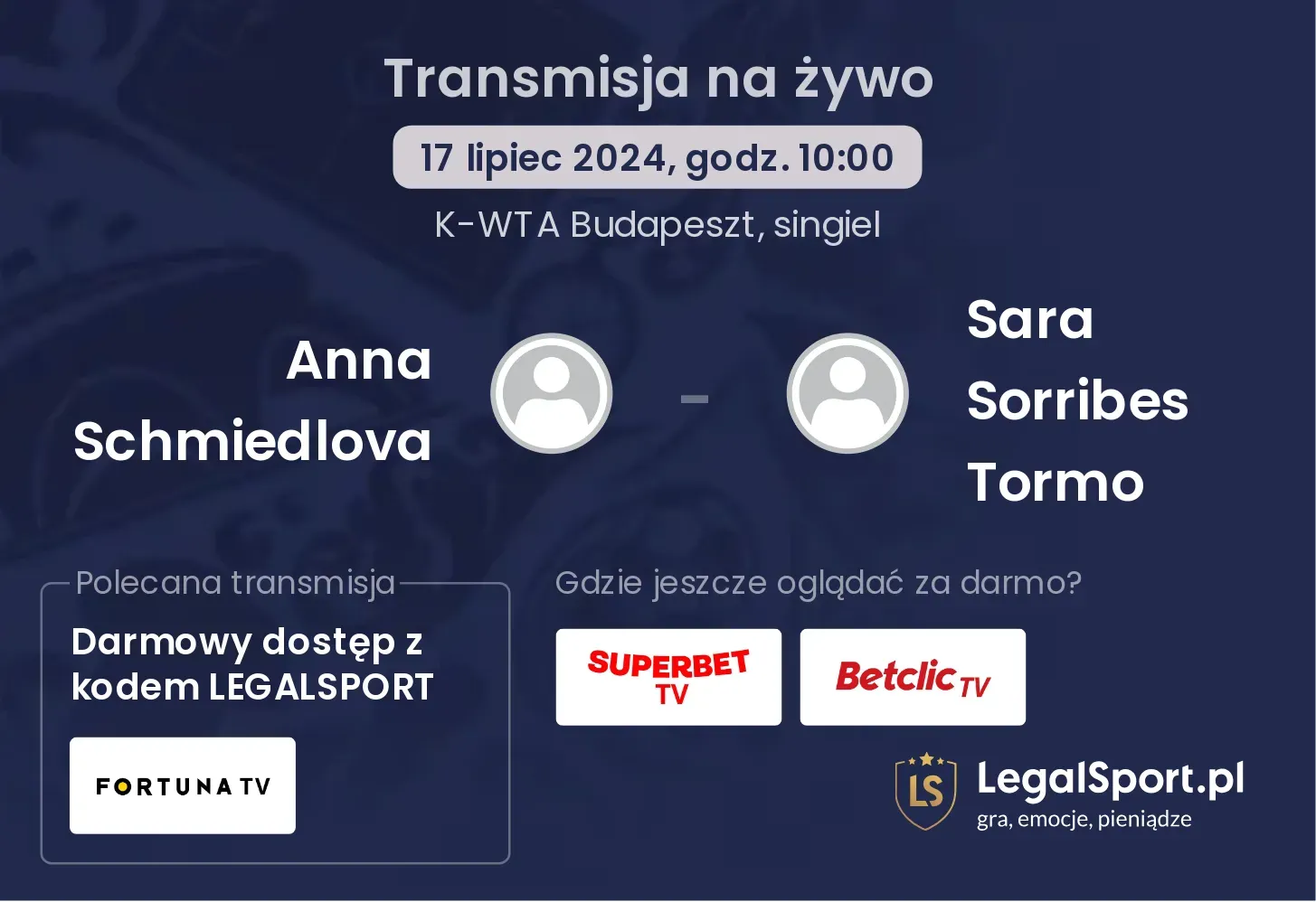 Anna Schmiedlova - Sara Sorribes Tormo transmisja na żywo