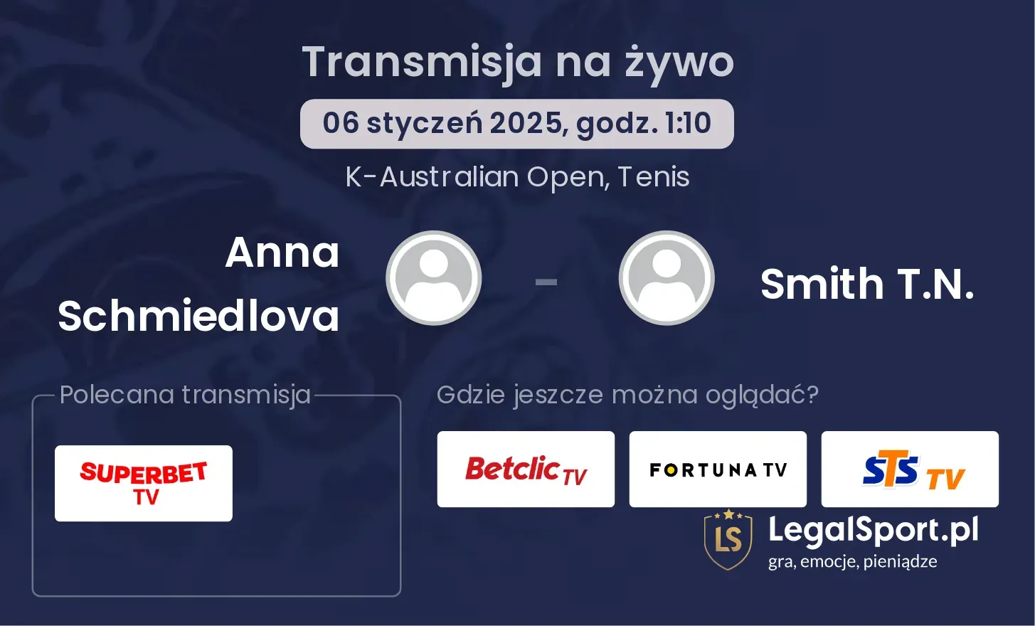 Anna Schmiedlova - Smith T.N. transmisja na żywo