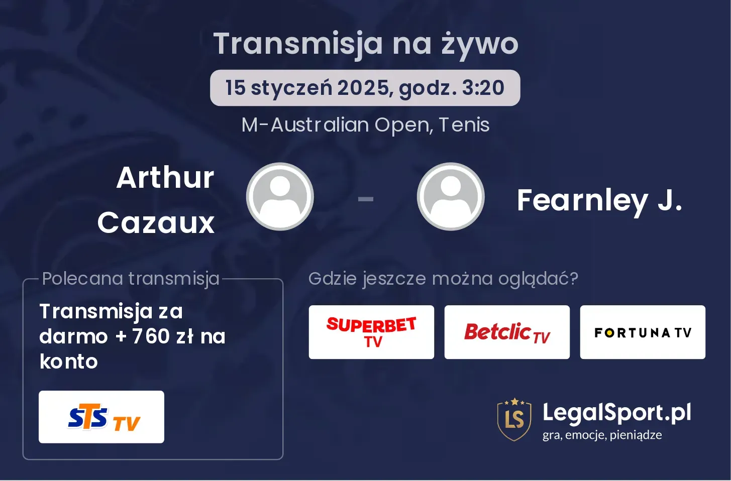 Arthur Cazaux - Fearnley J. gdzie oglądać?