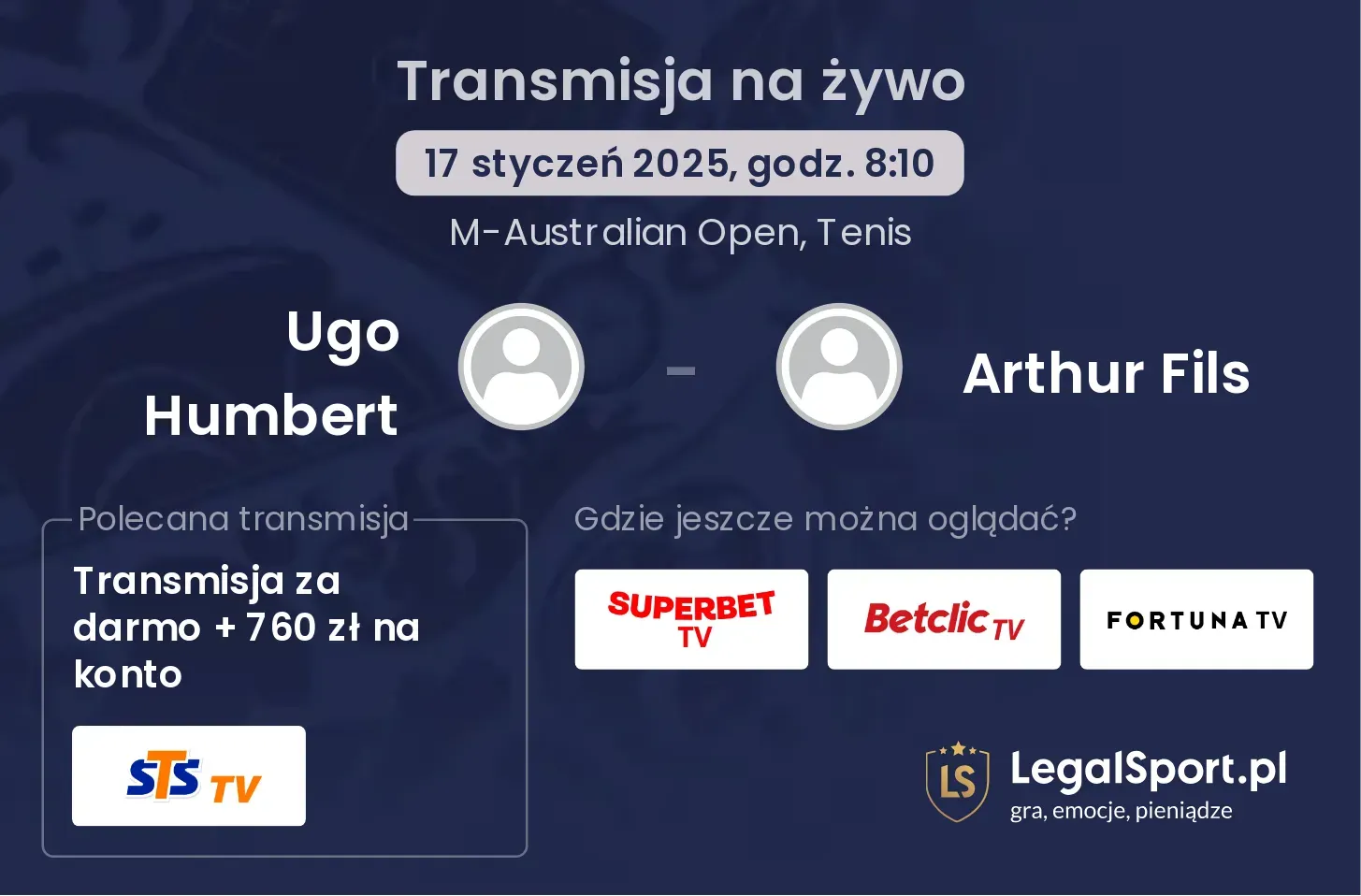 Ugo Humbert - Arthur Fils gdzie oglądać?