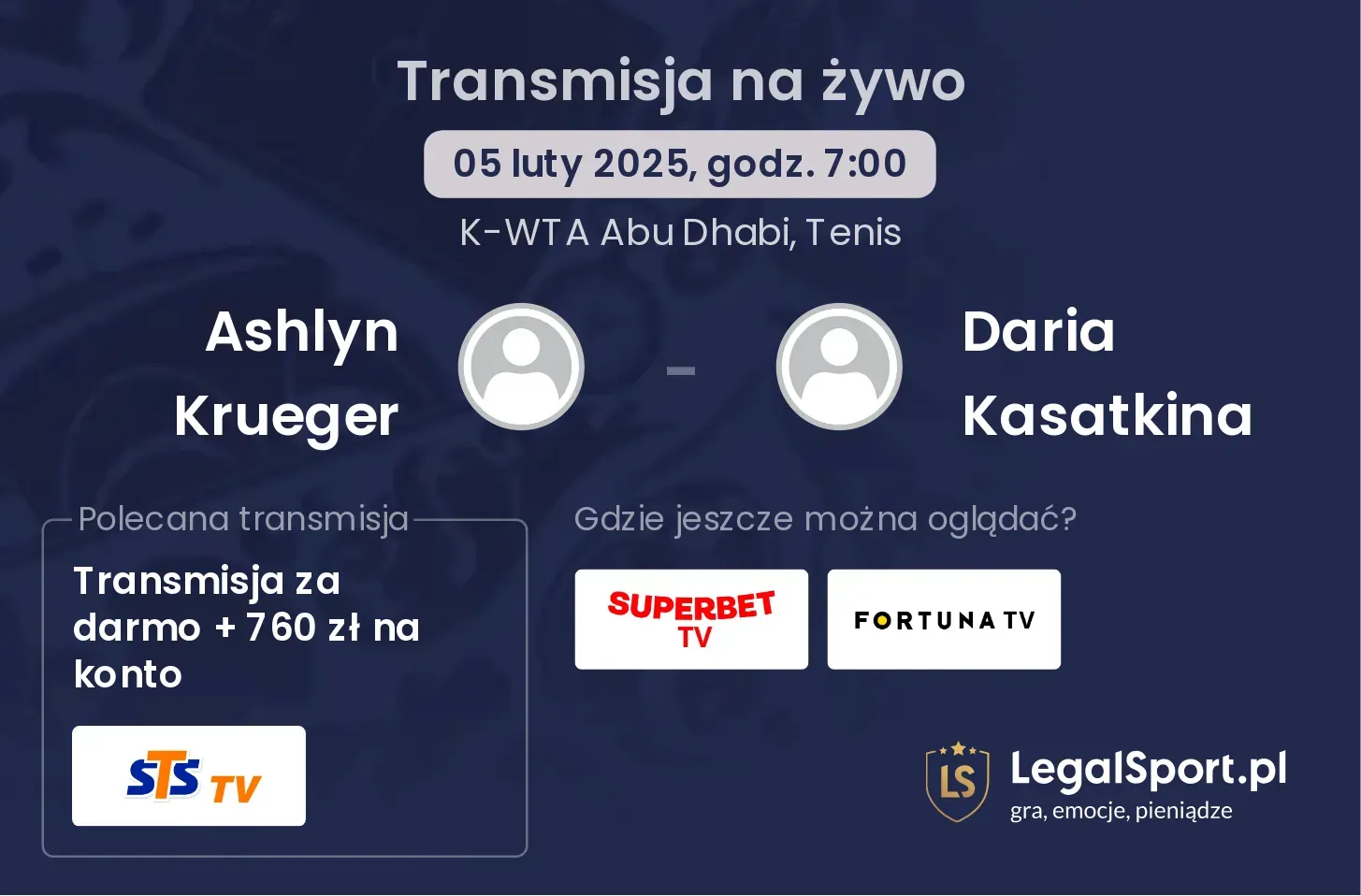 Ashlyn Krueger - Daria Kasatkina gdzie oglądać?