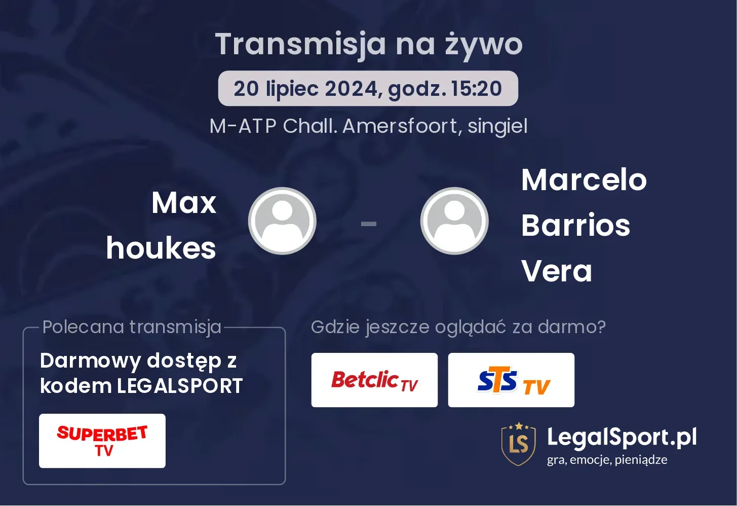 Max houkes  - Marcelo Barrios Vera  transmisja na żywo