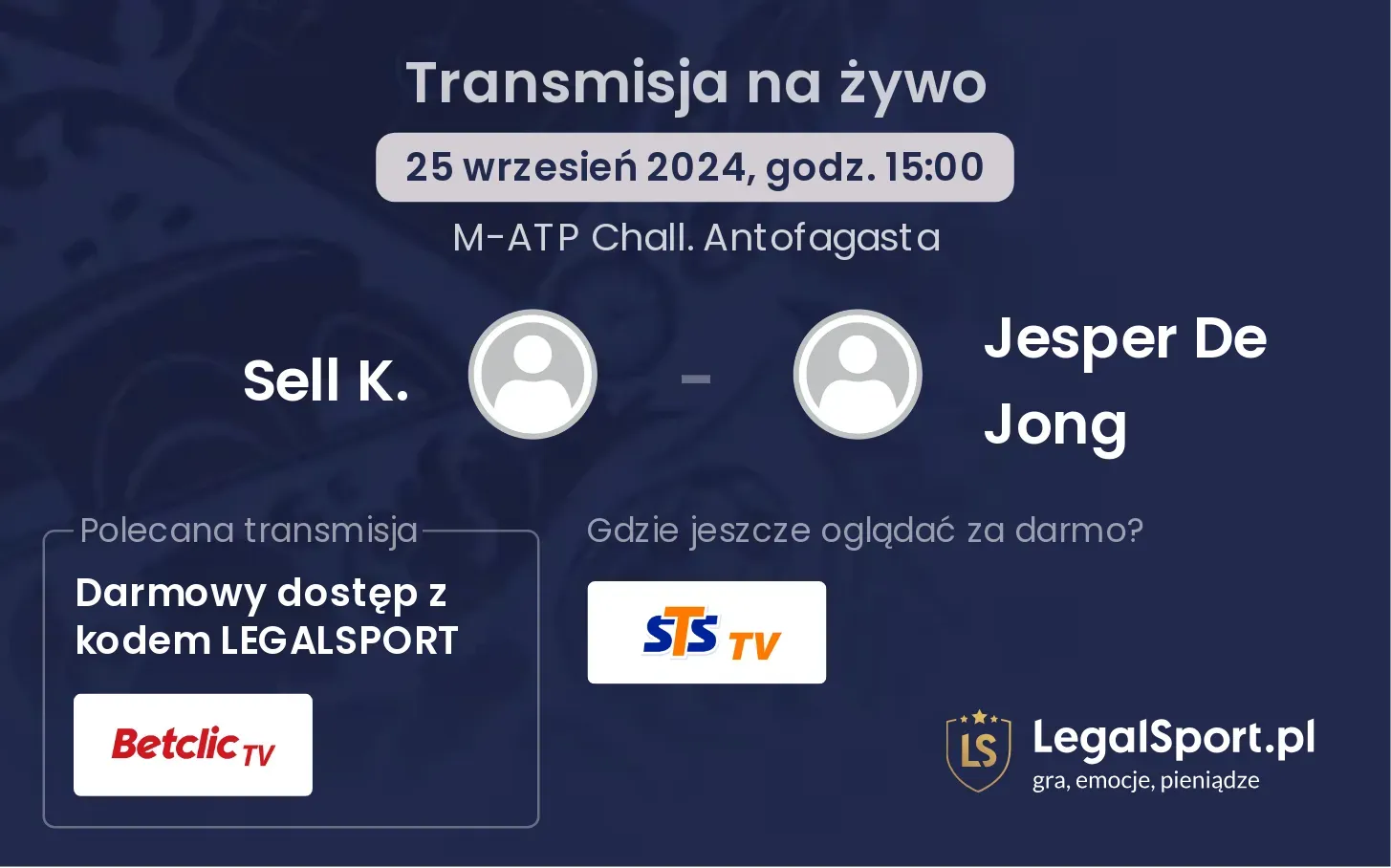 Sell K. - Jesper De Jong transmisja na żywo