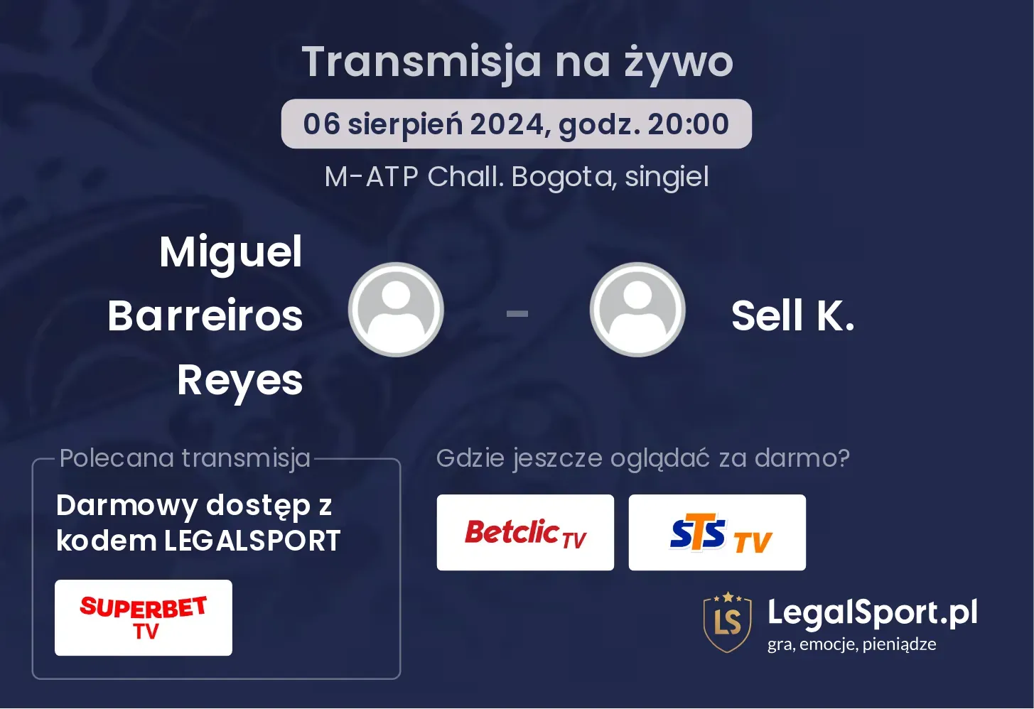 Miguel Barreiros Reyes - Sell K. transmisja na żywo