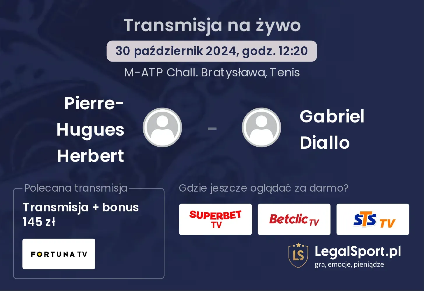 Pierre-Hugues Herbert - Gabriel Diallo transmisja na żywo