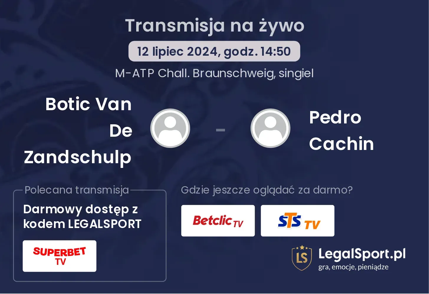 Botic Van De Zandschulp - Pedro Cachin transmisja na żywo