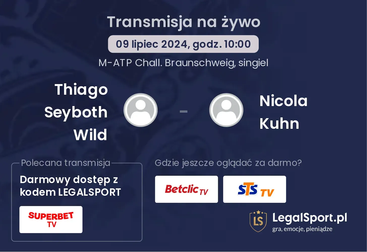 Thiago Seyboth Wild - Nicola Kuhn transmisja na żywo